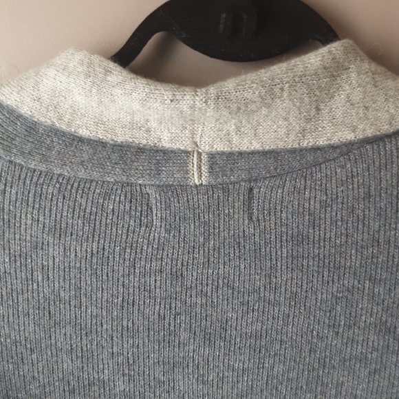 Hekla and Co. Italy Wool Cashmere Long Open Cardigan Blue Grey Size Med. - Picture 10 of 14